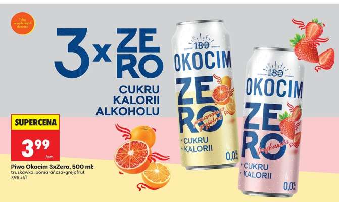 Piwo Okocim 3xZero, 500 ml