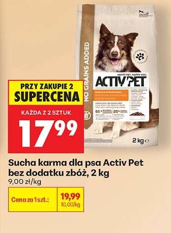 Sucha karma dla psa Activ Pet bez dodatku zbóż, 2 kg