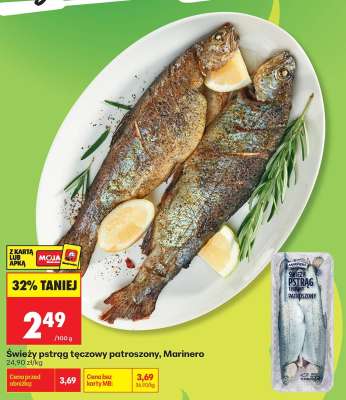Świeży pstrąg tęczowy patroszony Marinero