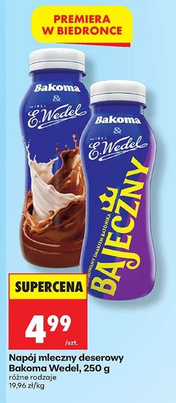 Napój mleczny deserowy Bakoma Wedel, 250 g