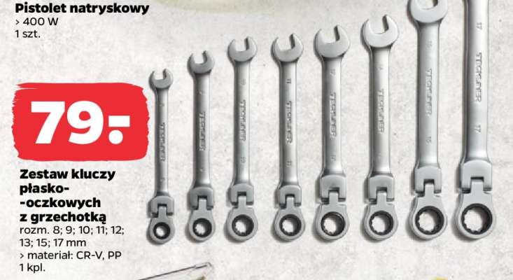 Zestaw kluczy płasko-oczkowych z grzechotką