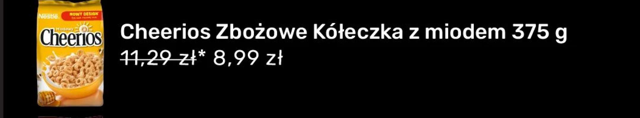 Cheerios Zbożowe Kółeczka z miodem 375 g