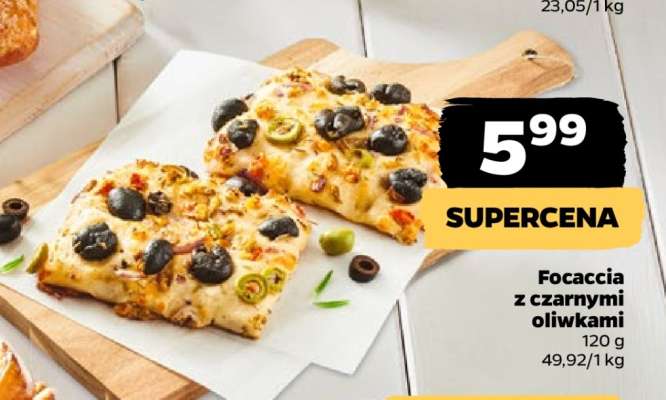 Focaccia z czarnymi oliwkami