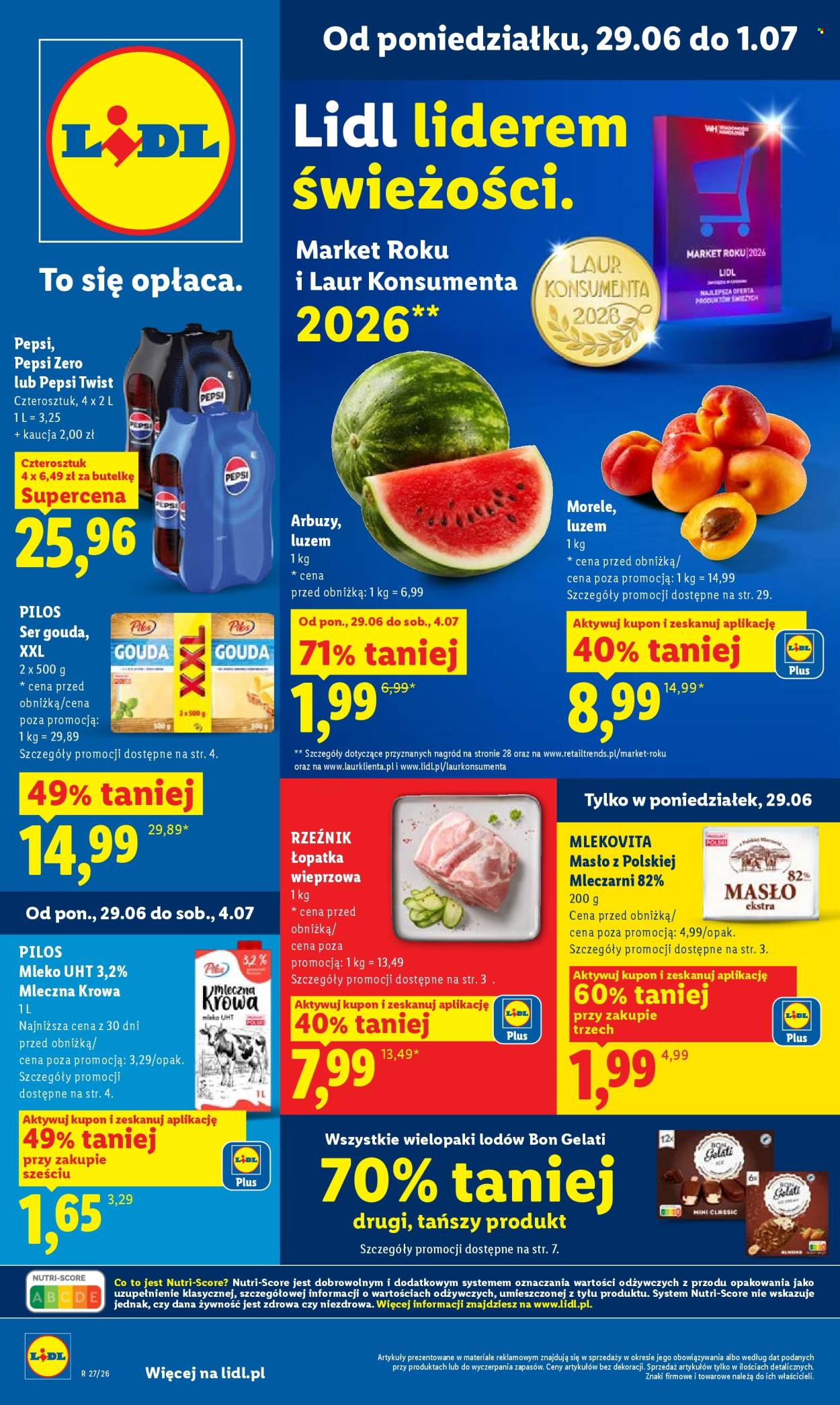 Leták Lidl - 29.6.2026 - 1.7.2026. Strana 1