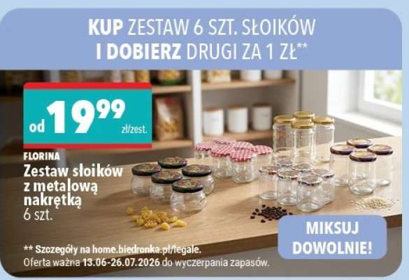 Zestaw słoików z metalową nakrętką 6 szt.
