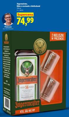Jägermeister, likier w zestawie z kieliszkami