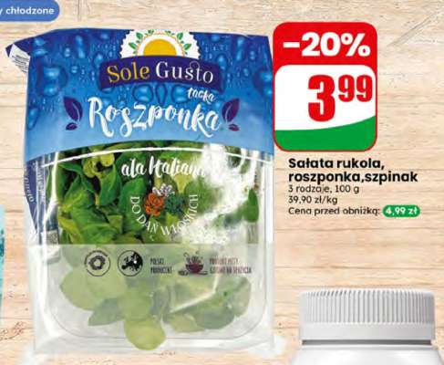 Salata rukola roszponka szpinak