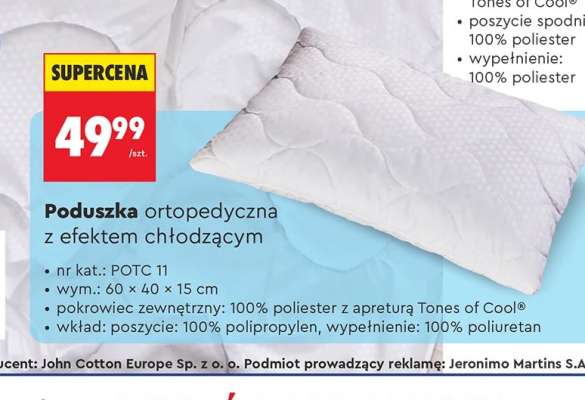 Poduszka ortopedyczna z efektem chłodzącym