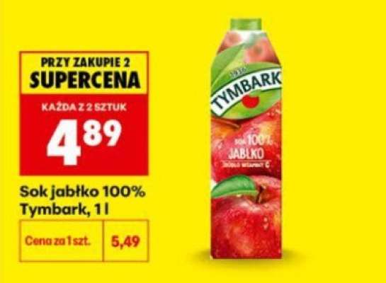Sok jabłko 100% Tymbark 1l