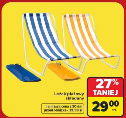 Leżak plażowy składany