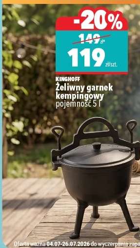 KINGHOFF Żeliwny garnek kempingowy