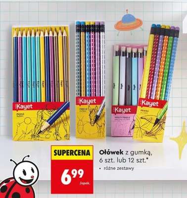 Ołówek z gumką, 6 szt. lub 12 szt.
