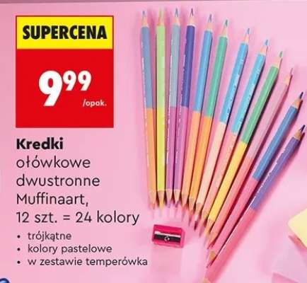 Kredki ołówkowe dwustronne Muffinaart, 12 szt. = 24 kolory