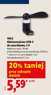 VALE Miniwentylator USB-C do smartfonów, 5 V