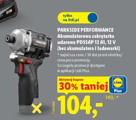 PARKSIDE PERFORMANCE Akumulatorowa zakrętarka udarowa PDSSAP 12 A1, 12 V