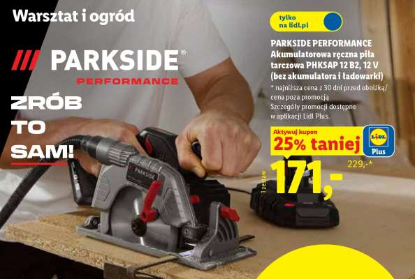 PARKSIDE PERFORMANCE Akumulatorowa ręczna piła tarczowa PHKSA 12 B2, 12 V