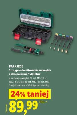 PARKSIDE Szczypce do nitowania nakrętek z akcesoriami, 150 sztuk