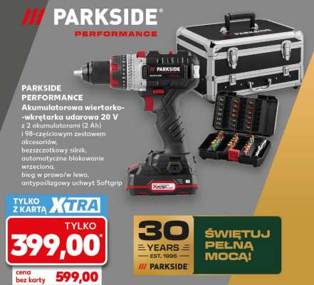PARKSIDE PERFORMANCE Akumulatorowa wiertarko-wkrętarka udarowa, 20 V