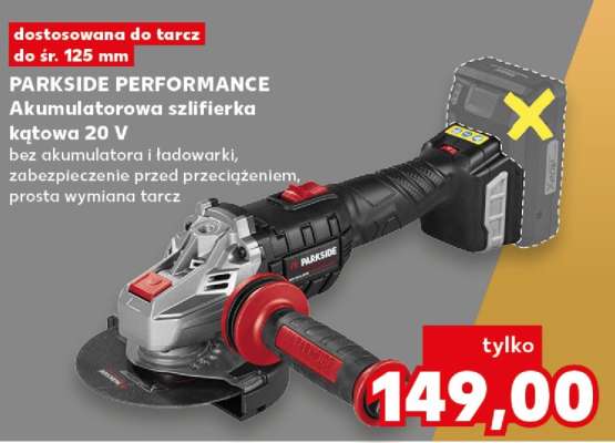 PARKSIDE PERFORMANCE Akumulatorowa szlifierka kątowa, 20 V