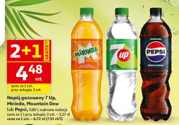Napój gazowany 7 Up, Mirinda, Mountain Dew lub Pepsi