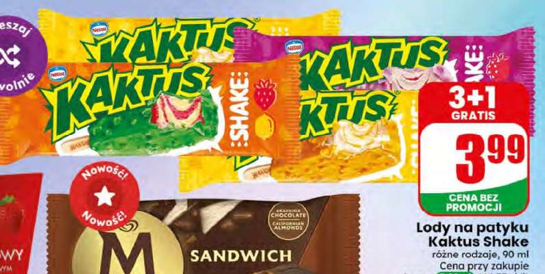 Lody na patyku Kaktus Shake