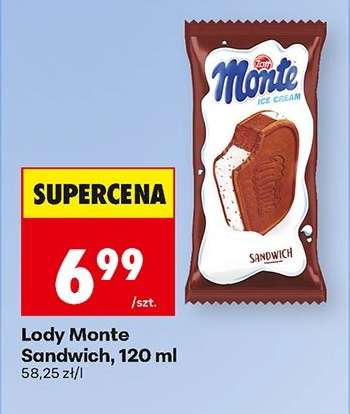Lody Monte Sandwich, 120 ml