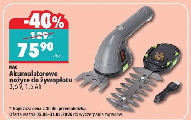 NAC Akumulatorowe nożyce do żywopłotu