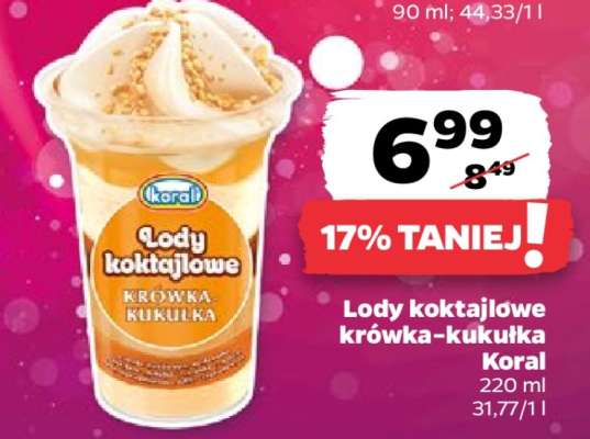 Lody koktajlowe krówka-kukułka Koral