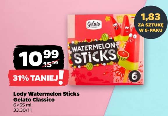Lody Watermelon Sticks Gelato Classico