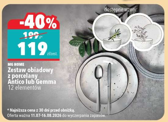Zestaw obiadowy z porcelany Antico lub Gemma