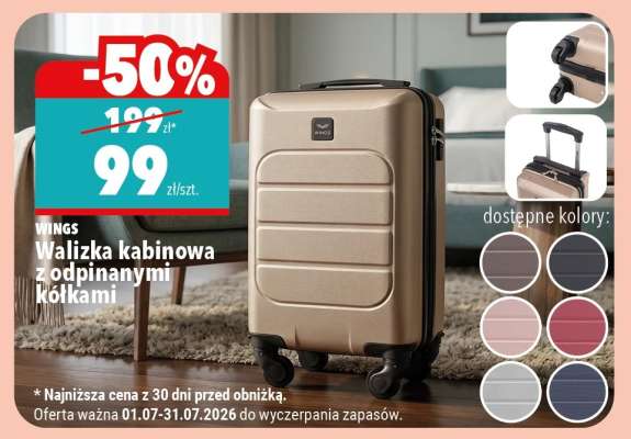 WINGS Walizka kabinowa z odpinanymi kółkami
