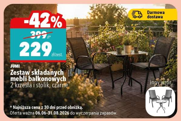 Zestaw składanych mebli balkonowych