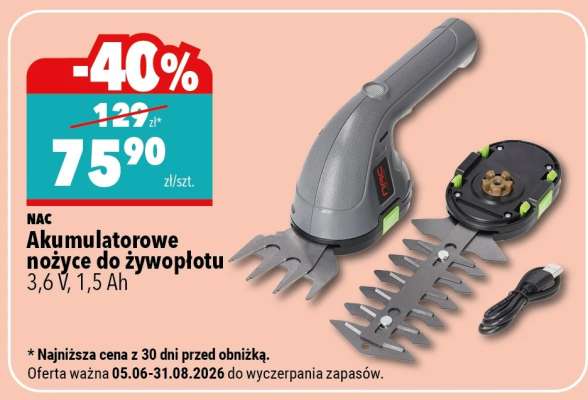 Akumulatorowe nożyce do żywopłotu