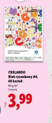 CRELANDO Blok rysunkowy A4, 80 kartek