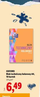 OXFORD Blok techniczny kolorowy A4, 10 kartek