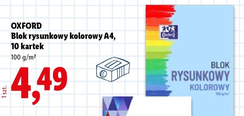OXFORD Blok rysunkowy kolorowy A4, 10 kartek