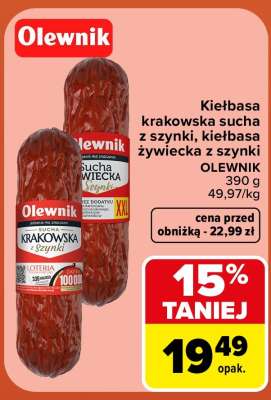 Kiełbasa krakowska sucha z szynki, kiełbasa żywiecka z szynki