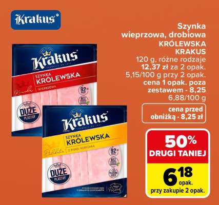 Szynka wieprzowa, drobiowa KRÓLEWSKA KRAKUS