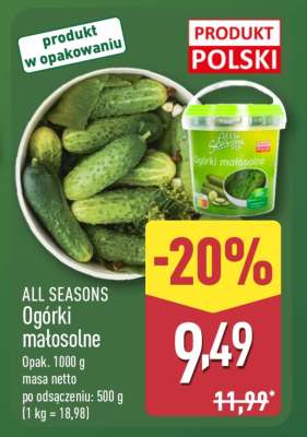 ALL SEASONS Ogórki małosolne