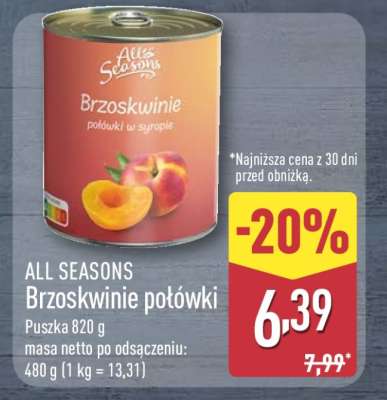ALL SEASONS Brzoskwinie połówki