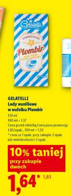 GELATELLI Lody waniliowe w wafelku Plombir