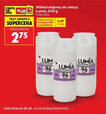 Wkład olejowy do zniczy Lumia 240 g