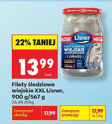 Filety śledziowe wiejskie XXL Lisner 900 g / 567 g