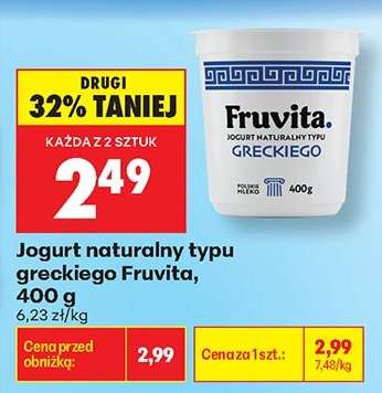 Jogurt naturalny typu greckiego Fruvita, 400 g