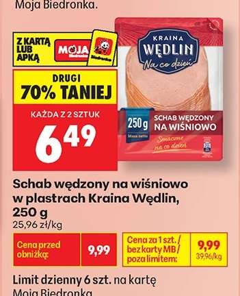 Schab wędzony na wiśniowo w plastrach Kraina Wędlin , 250 g