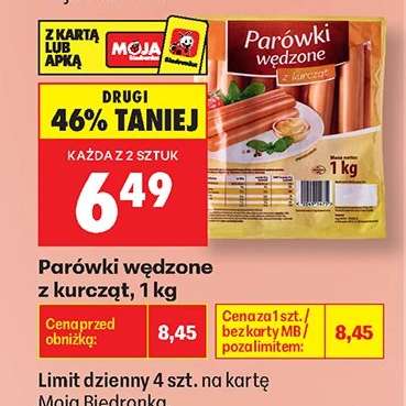 Parówki wędzone z kurcząt , 1 kg