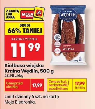 Kiełbasa wiejska Kraina Wędlin, 500 g