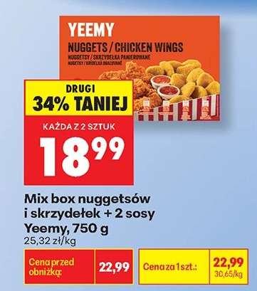 Mix box nuggetsów i skrzydełek + 2 sosy Yeemy, 750 g