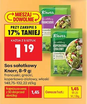 Sos sałatkowy Knorr, 8-9 g