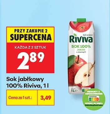 Sok jabłkowy 100% Riviva, 1 l